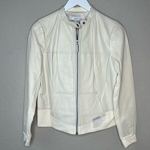 NWOT Peace Love World Leather Mixed Media Jacket Size 4